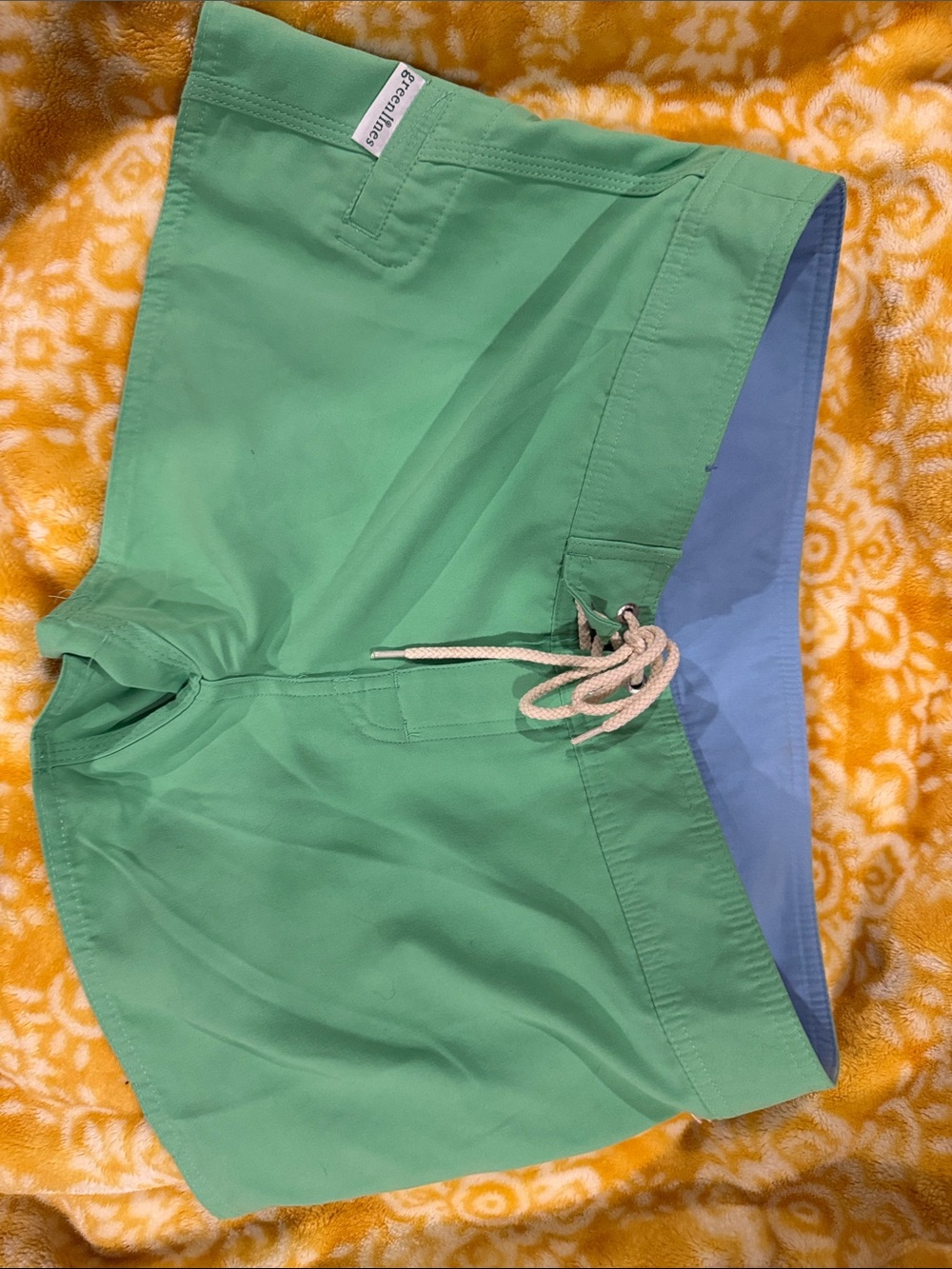 Women’s Green Swim Shorts with Contrast Inner Lining
